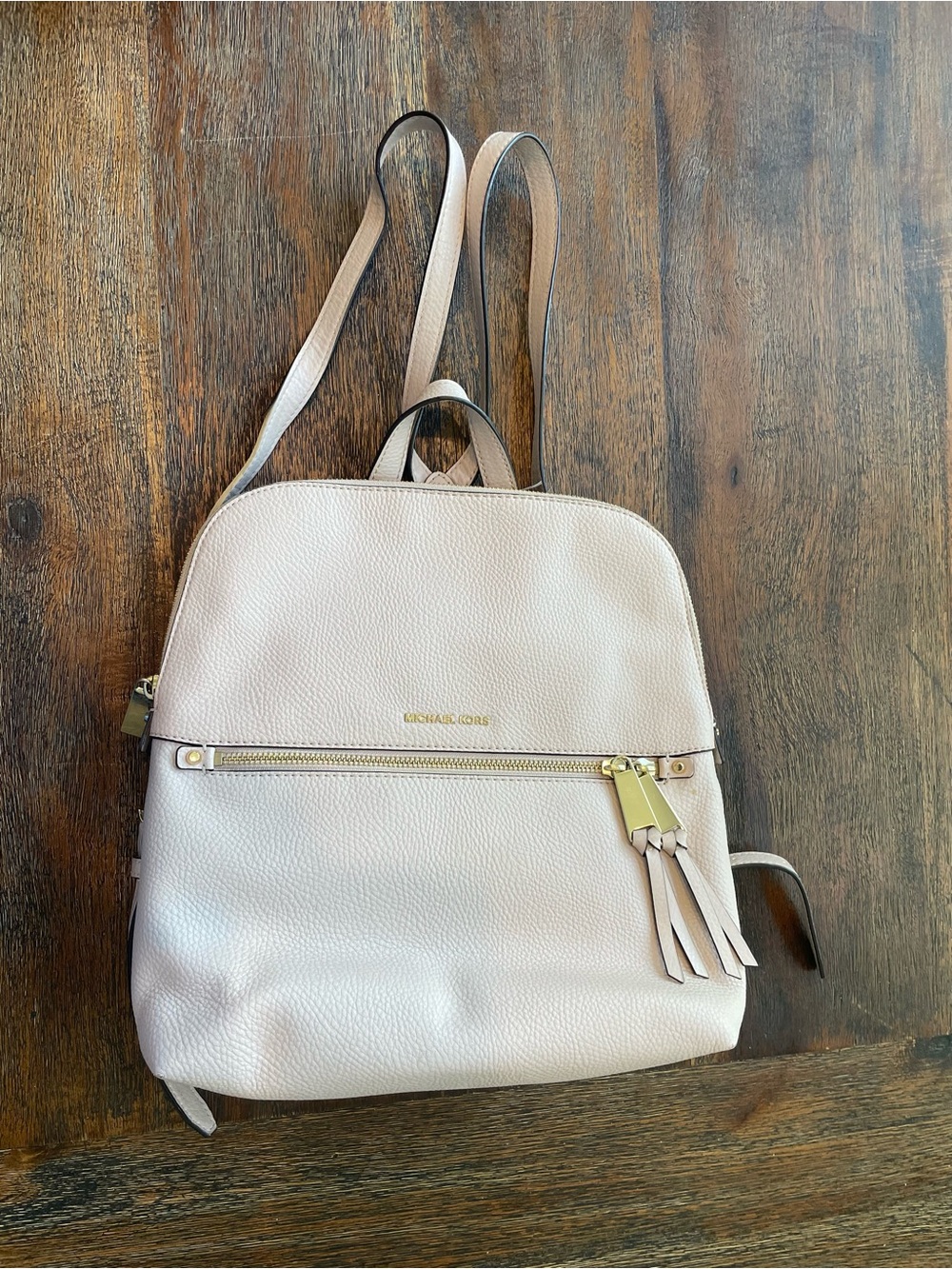 Michael Kors Blush Leather Backpack with Gold Hardware